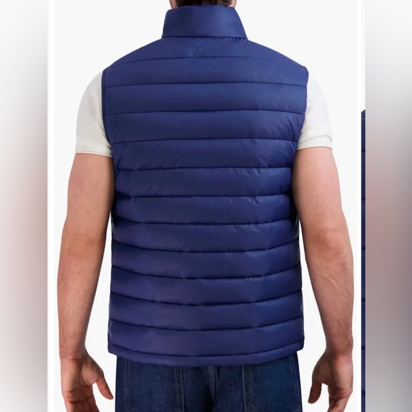 Cole Haan Signature Mens Puffer, Quilted Vest, Navy Blue Large - Picture 4 of 16